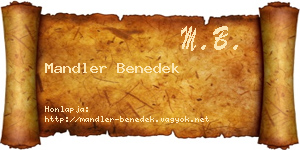 Mandler Benedek névjegykártya
